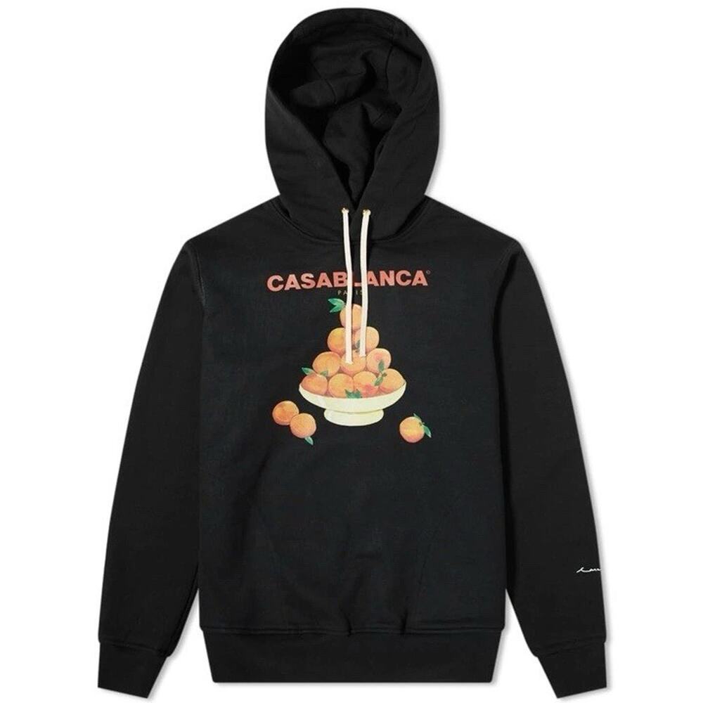 Casablanca Black Hoodie Oranges Graphic Pullover XS